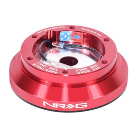 NRG Innovations Racing Style Steering Wheel Short Hub, Lockable Aluminum Steering Shaft, 6x70mm Bolt Pattern Quick Release Adapter Unit, For Mitsubishi/Subaru, Red, NRG-SRK-100H-RD