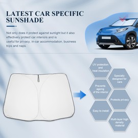 BIBIBO Car Sun Shade with UV Protection, Compatible with T-oyota Aygo X AB70 2022-2025, Car Cover for Windscreen, Heat Protection Car Against UV Rays, Windscreen Cover, Foldable