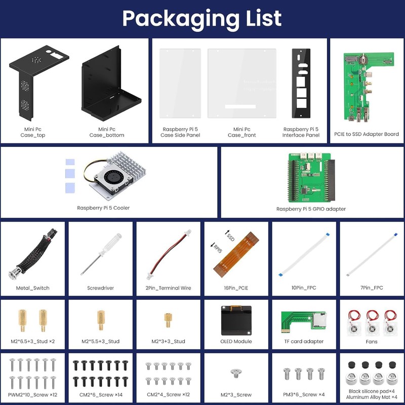 iUniker PiTower Aluminum Mini Tower Case for Raspberry Pi 5