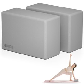 PROIRON Yoga Blocks, Set of 2, Stretch Blocks, Yoga Blocks, High Density EVA, Popular, Moisture Proof, 9.1 x 5.9 x 3.0 inches (23 x 15 x 7.5 cm) (Light Gray)