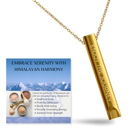 HALUKAKAH Halukakah Zen Breathing Necklace:Self Affirmation Reminder,Meditation & Anxiety Relief Tool for Relaxation,Stress Reduction,Breathing Exercises,Himalaya Mindfulness Therapy(ENJOY THE JOURNEY-18K Gold)