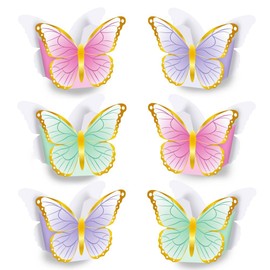12 Pcs Butterfly Centerpieces Paper Boxes for Baby Shower Birthday Tea Party Favors Tables Decor Pink Purple Green Table Decorations for Flower Themed Party Supplies Bridal Wedding