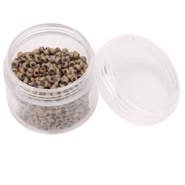 1000pcs Silicone Lined Micro Rings Hair Extension Links Beads Hair Extension Tool (3mm x 2mm)(Light Brown)