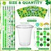 Pickmesh Pickmesh 180 Pcs St. Patrick's Day Party Favors Lucky Shamrock Stationery Set Pencils Erasers Stampers Sharpeners Cups for St Patricks Day Accessories Exchange Gifts Classroom Prizes Party Supplies