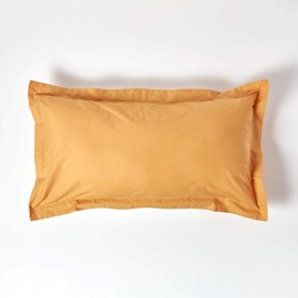HOMESCAPES Cream Pure Egyptian Cotton King Size Oxford Pillowcase 200 TC 400 Thread Count Percale Equivalent Pillow Case