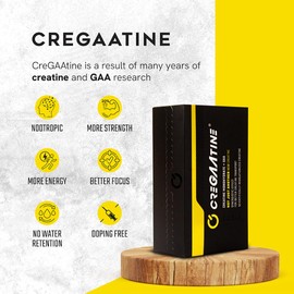 CreGAAtine Micronized Creatine Monohydrate + GAA | Increase Strength, No Water Retention | Boosts Memory & Focus | Single-Serve Packets | 60 Sachets, 30 Servings | (Sachets, Unflavored)