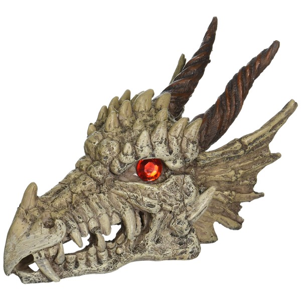 Penn-Plax Deco-Replicas Dragon Skull Gazer Aquarium Decoration – Safe for Freshwater and Saltwater Fish Tanks – Large