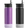 koodee 2 Pack Water Bottle With Straw 26 oz Stainless