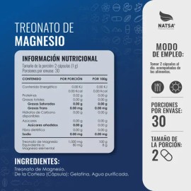 Treonato De Magnesio, 180 Cápsulas (3 Frascos 60 Caps C/u) Sabor N/a