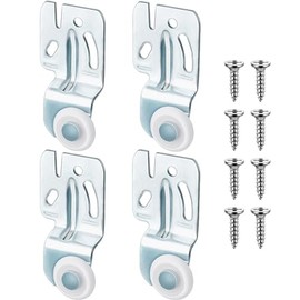 Blulu 4 Pcs Sliding Closet Door Roller Kit Wardrobe Wheels Hardware for Top Hung Bypass 3/4" to 1-3/8 Inch Thick Kitchen Doors
