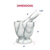 HIC Kitchen Tall Mortar and Pestle Set, Solid Carrara Marble,