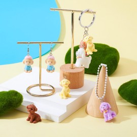 Boutigem Hunde-Anhänger aus Kunstharz, niedlicher 3D-Welpen-Anhänger, lebendige Tier-Anhänger für DIY-Ohrringe, Halsketten, Schmuckherstellung, Schlüsselanhänger, Taschenanhänger, Ornament, 16 Stück,