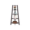 HomeStock Artistic Accomplishment 5-Tier Wide Corner Bookcase, Espresso, Space-Saving Bookshelf