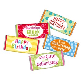5 mal Mini Schokolade GEBURTSTAG STEINBECK Vollmilch Schokolade Tafel 5er Set Geschenk Herzlichen Glückwunsch süß Mitgebsel Happy Birthday