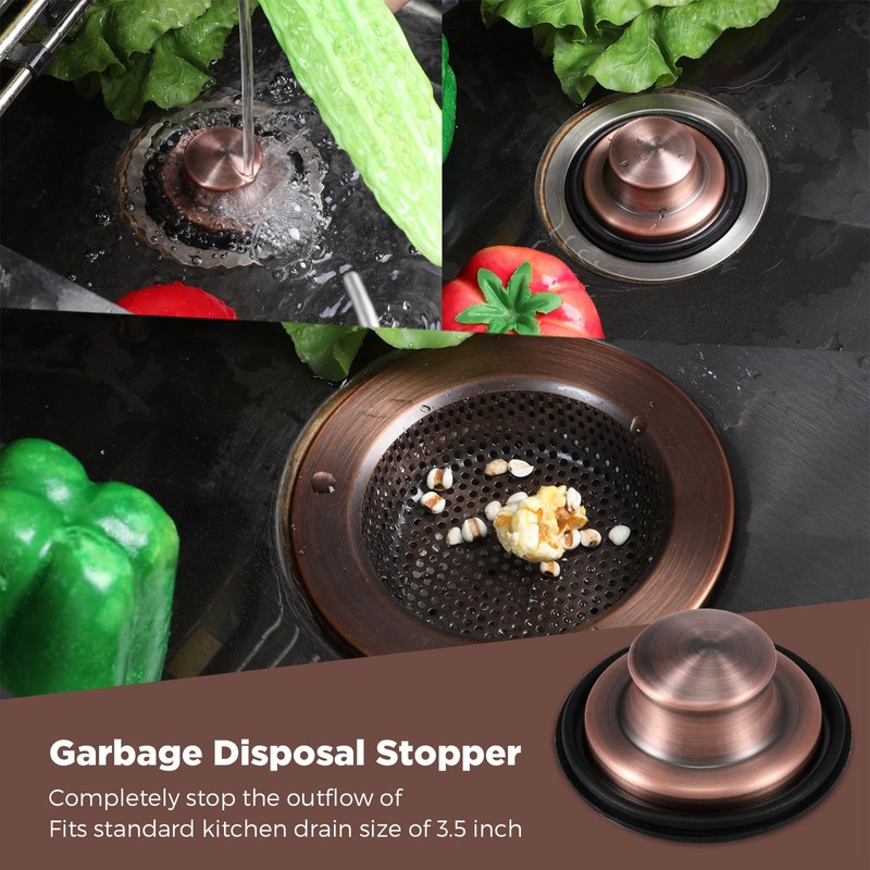 Mudder 3 Pcs Kitchen Sink Drain Strainer and Stopper Stainless