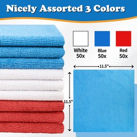 FIXSMITH FIXSMITH Microfiber Cleaning Cloth, Pack of 12, Shop Towels Bulk, Microfiber Towels for Cars, Lint Free, Scratch-Free Cleaning Cloths, Cleaning Rags for Housekeeping, 11.5 x 11.5 inch