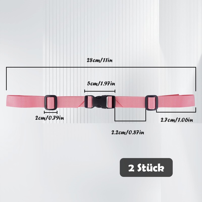 ROOMHUAWAY Pack of 2 Pink Chest Strap Backpack, Adjustable Chest