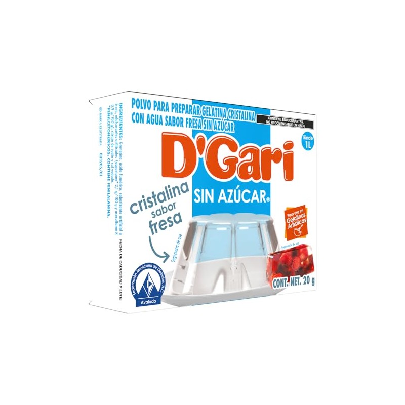 DGari Polvo para preparar gelatina con leche sabor coco 120