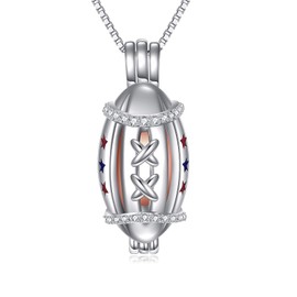 Football Necklace for Women 925 Sterling Silver Rugby Football Sports Pendant Necklace Jewelry Gift for Woman Sports Lovers