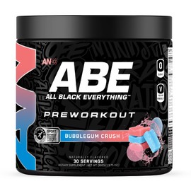 All Black Everything Pre Workout Powder | 30 Servings | Bubblegum Crush | 350mg Caffeine | Nootropic Pre-Workout Blend | Beta Alanine + Citrulline | Energy Supplement for Men and Women