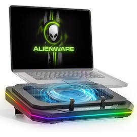 Cooling Pad for Dell Alienware m18 R2 R1 area-51 18 inch Gaming Laptop, It is a Well Deserved Heat Dissipation Monster,Cooler with Powerful Turbo Fan Can Fast Cooling,6 RGB Light Mode,Touch Start ﻿