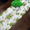 Grelucgo Embroidered Decorative Shamrock Table Runner for St. Patrick's Day