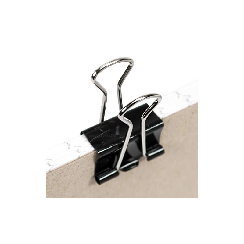 [100 Pack] Small 19mm Black Foldback Clips Office Paper Binding