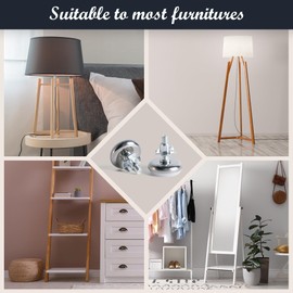 SPDYCESS Pack of 8 M6 x 28 mm Adjustable Feet Furniture Feet, Adjustable Round Levelling Feet, Height-Adjustable Levelling Feet with 8 Pieces 4-Pointed Slot Nuts, for Cupboard, Desk, Bed, Legs