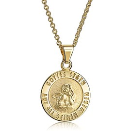 Xaana AMZ0482 Guardian Angel God's Blessing on All Your Ways / To Holy Baptism 333 Yellow Gold with Gold-Plated Silver Chain 36-38 cm, Gold, No Gemstone