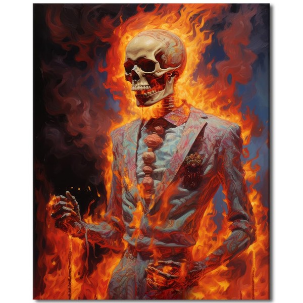 TISHIRON Skull DIY Oil Acrylic Painting Kit Children Terror Bloody