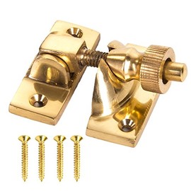 2X Solid Brass Sash Brighton Window Fasteners - Window Frame Twist Locks/Catches
