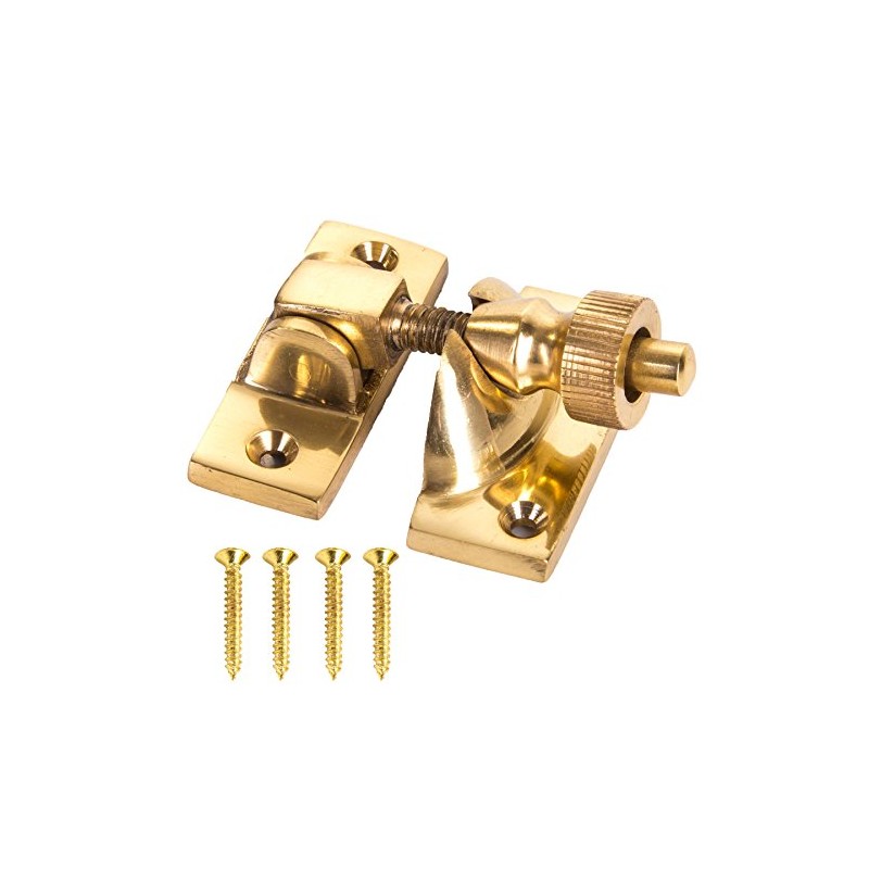 2X Solid Brass Sash Brighton Window Fasteners - Window Frame