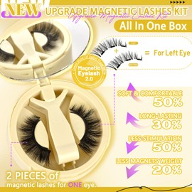 Magnetic Eyelashes Kit No Glue Needed Eyelashes Wispy Natural Magnetic Lashes with Applicator Reusable Easy Apply False Lashes without Eyeliner by Anforlin