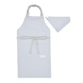 COLORFUL CANDY STYLE N1256430 Children's Apron, 51.2 - 63.0 inches (130 - 160 cm), Solid Color, Dull Light Blue, For Boys And Girls, Triangle Width Set, Elementary School Students, Easy To Put On And