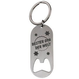 Keyring / Bottle Opener with Engraving "Bester Opa der Welt" - Gift - Father - Father's Day