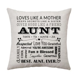 Aconesong You're Awesome Reminder Gift for Aunt - Cushion Cover & Throw Pillow - Aunt Birthday & Mother's Day Decoration - 45 x 45 cm
