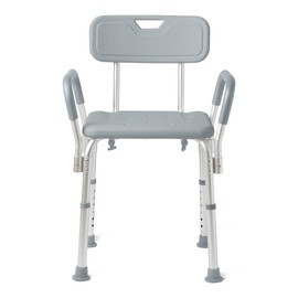 Caring Bath Chair for Seniors, Shower Seat with Removable Backrest, Suction Feet, Non-Slip Adjustable Height Shower Bench for Elderly, Disabled, 350 lb Weight Capacity, Bathroom Stool for Tub & Shower