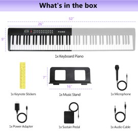 VEIYOUMO 88 Key SEMI-Weighted Keyboard Piano For Beginners w/MIDI, Bluetooth, 1000 Tones/Rhythms, 150 Demos, Sustain Pedal, Metronome, Sync, Chord, Dual Key, Key Drum, Teaching Mode