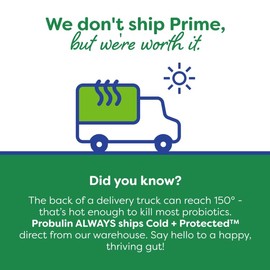 Probulin Colon Support Daily Probiotic + Prebiotic Supplement For Gut Health + Supports Occasional Gas and Bloating - Ship Cold & Protected - 20 Billion CFU - 12 Probiotic Strains, 30 Vegan Capsules