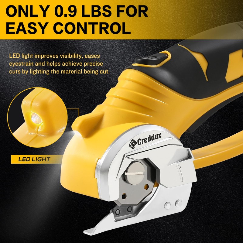 Creddux 4v Cordless Electric Scissors, Electric Box Cutter With LED