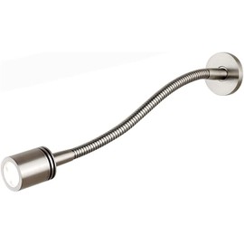 Indoor Wall Picture Mirror Light, Bedside Reading Light, Wall Mount Lamp with Flexible Gooseneck, Headboard Lights, 3W Hose Spotlight, LED Task Light (Color : Nickel, Size : White Light) ( Color : Nic