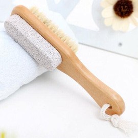 Foot Scrub Brush Wooden Body Cleaning Bath Brush Pumice Stone