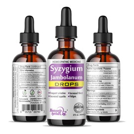 Heavenly Herbals, Inc. Syzygium Jambolanum Drops – for Frequent Urination, Increased Hunger, Fatigue | Promotes Normal Glucose Utilization - Homeopathic Natural Alternative – 2.0 Fl Oz