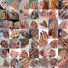 LuckForever Acrylic Short Press On Nails Pink Gentle Girl Glitter Pearl Fake Nails Cute Natural Sweet Ins Style Set of 24 Pieces Boxed Women's Nails