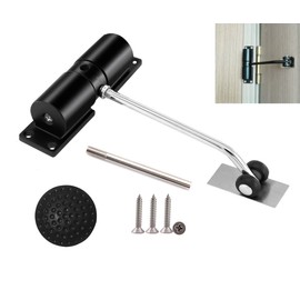 XIUXLI Automatic Spring Closer, Door Closers for Interior Door, Internal Automatic Door Closer, Stainless Steel Spring Door Closer,Zinc Alloy Light Duty Door Closer for Home, Apartment, Hotel(Black)