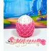 3D Printed Baby Dragon with Egg, 6" White and Pink