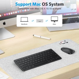 OMOTON Bluetooth Keyboard for Mac, Compact Wireless Keyboard Compatible with MacBook Pro/Air, iMac, iMac Pro, Mac Mini, Mac Pro Laptop and PC (Black)