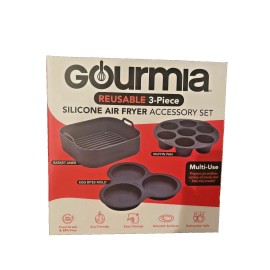 Gourmia Air Fryer Accessories Set - 3 Piece Silicone, 3-Piece Set, Gray