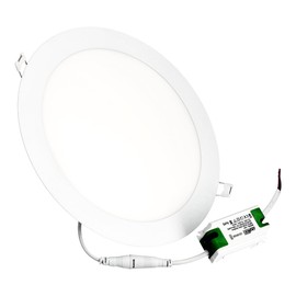 JANDEI - Pack of 1 x LED recessed downlights, 18 W, 1440 lumens, round shape, installation hole diameter 200 - diameter 205 mm, extra flat 13 mm depth, light colour neutral white 4200 K, includes