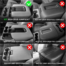 DEYTOP Center Console Cover for Chevy Silverado 2014-2018 Accessories Console Armrest Cover for GMC Sierra 2014-2018 Car Cushion Protector Pad (Gray with Gray Stitches, 14-18 Jump Seat Console)